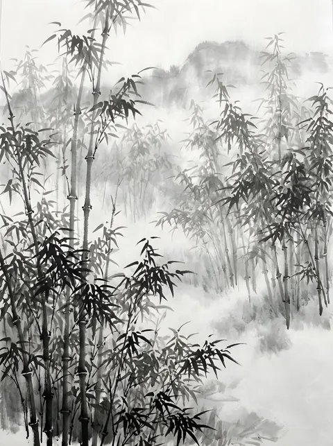 Bambus im Nebel