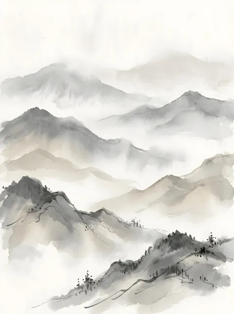 Berge im Dunst