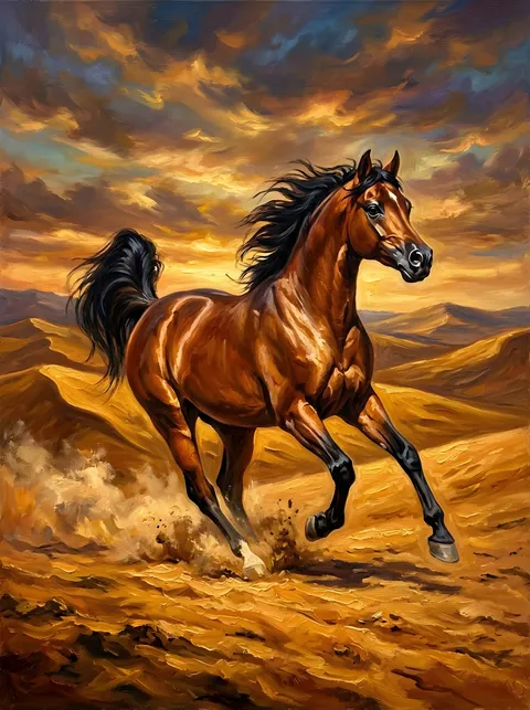 Cavallo Arabo nella Sabbia