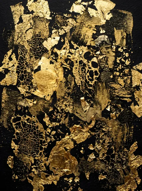 Blattgold auf Schwarz