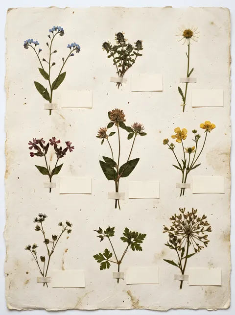 Gepresste Wildblumen