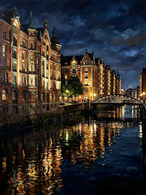 Speicherstadt bei Nacht