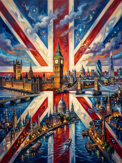 Union Jack over London