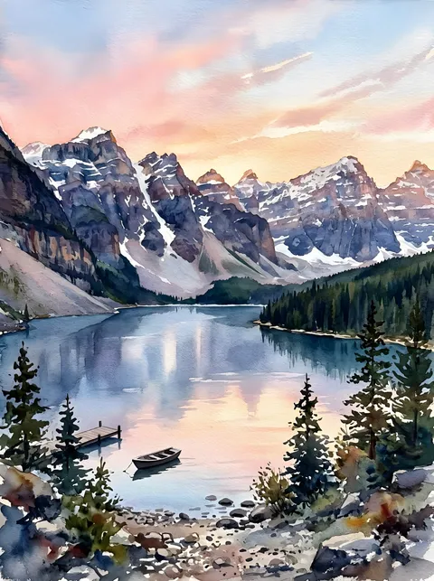 Bergsee im Morgenlicht