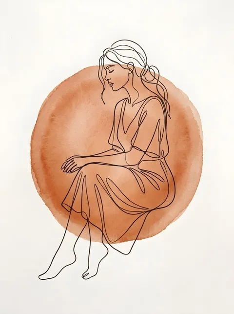 Figur mit Terrakotta-Kreis