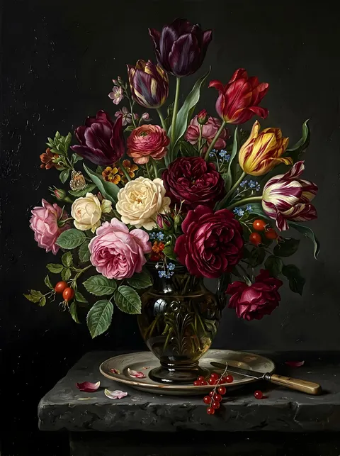 Rosen und Tulpen