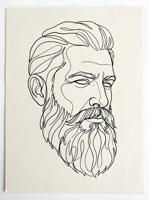 Bärtiges Profil