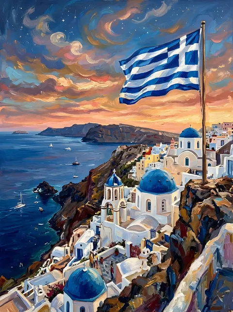 Błękitno-Białe nad Santorini