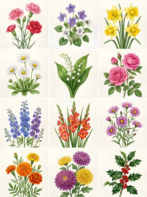 Blumen der zwölf Monate